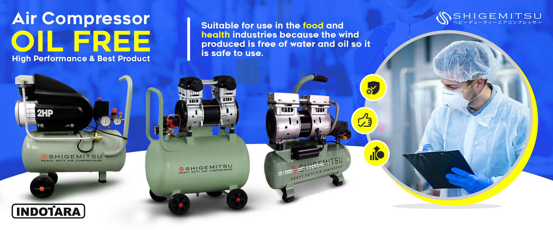 Banner Shigemitsu Oil Free Air Compressor